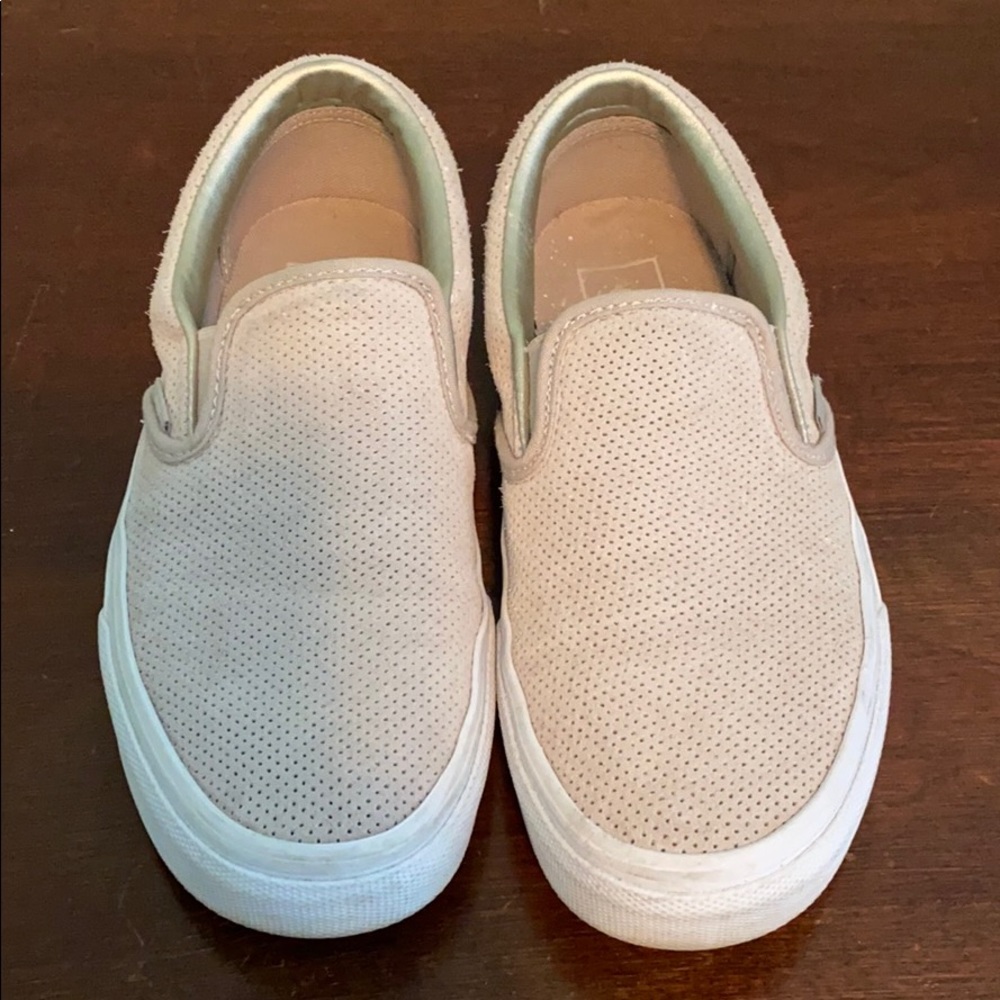 Women’s 7 Tan colored Slip on Vans!